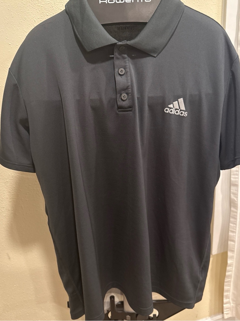 adidas Men's Dark Gray Polo Shirt with White Logo